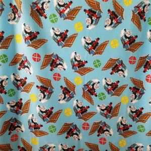 Handmade .Fleece baby blanket with Thomas and friends train print.